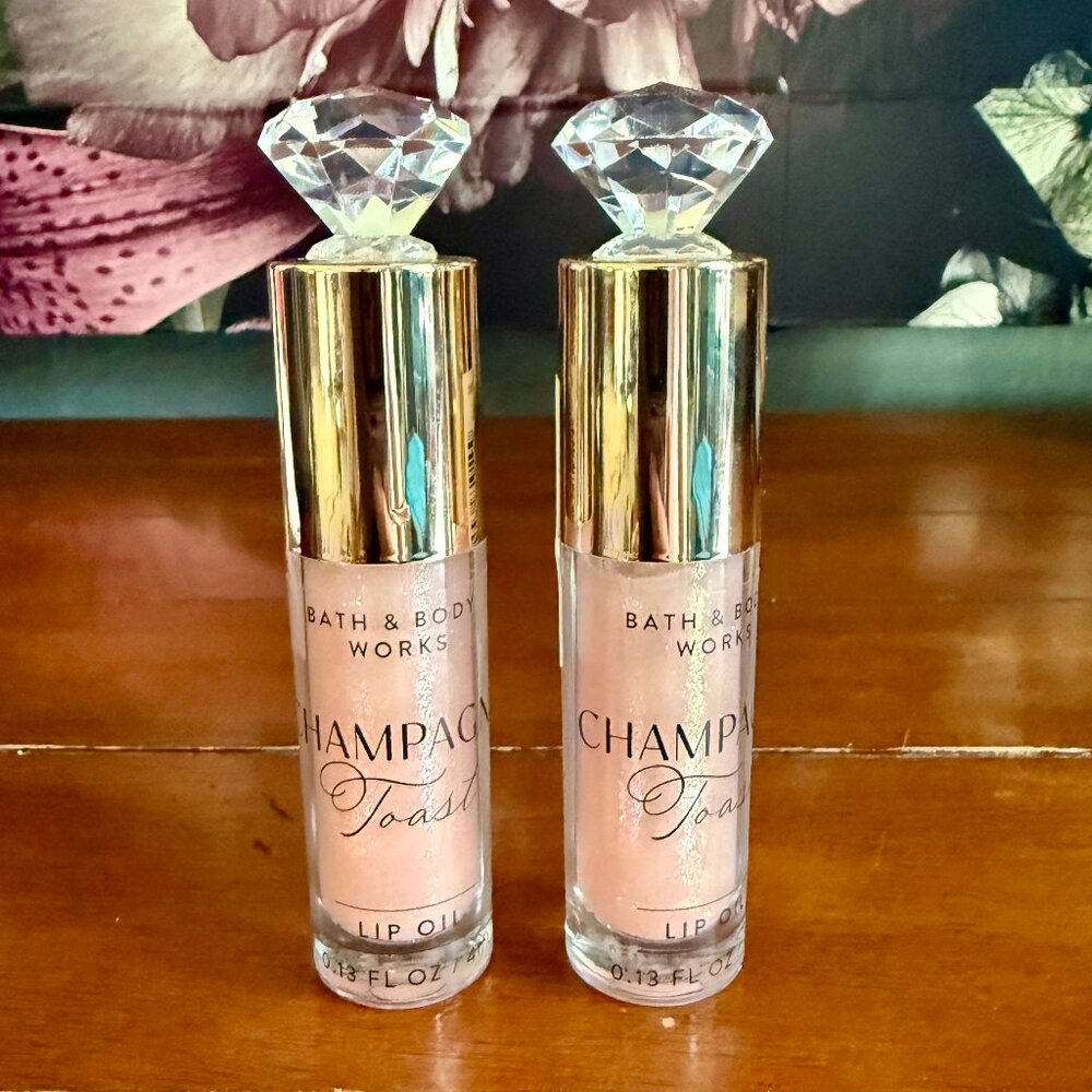 NEW 2-Pc Champagne Toast Lip Oil Bath & Body Works